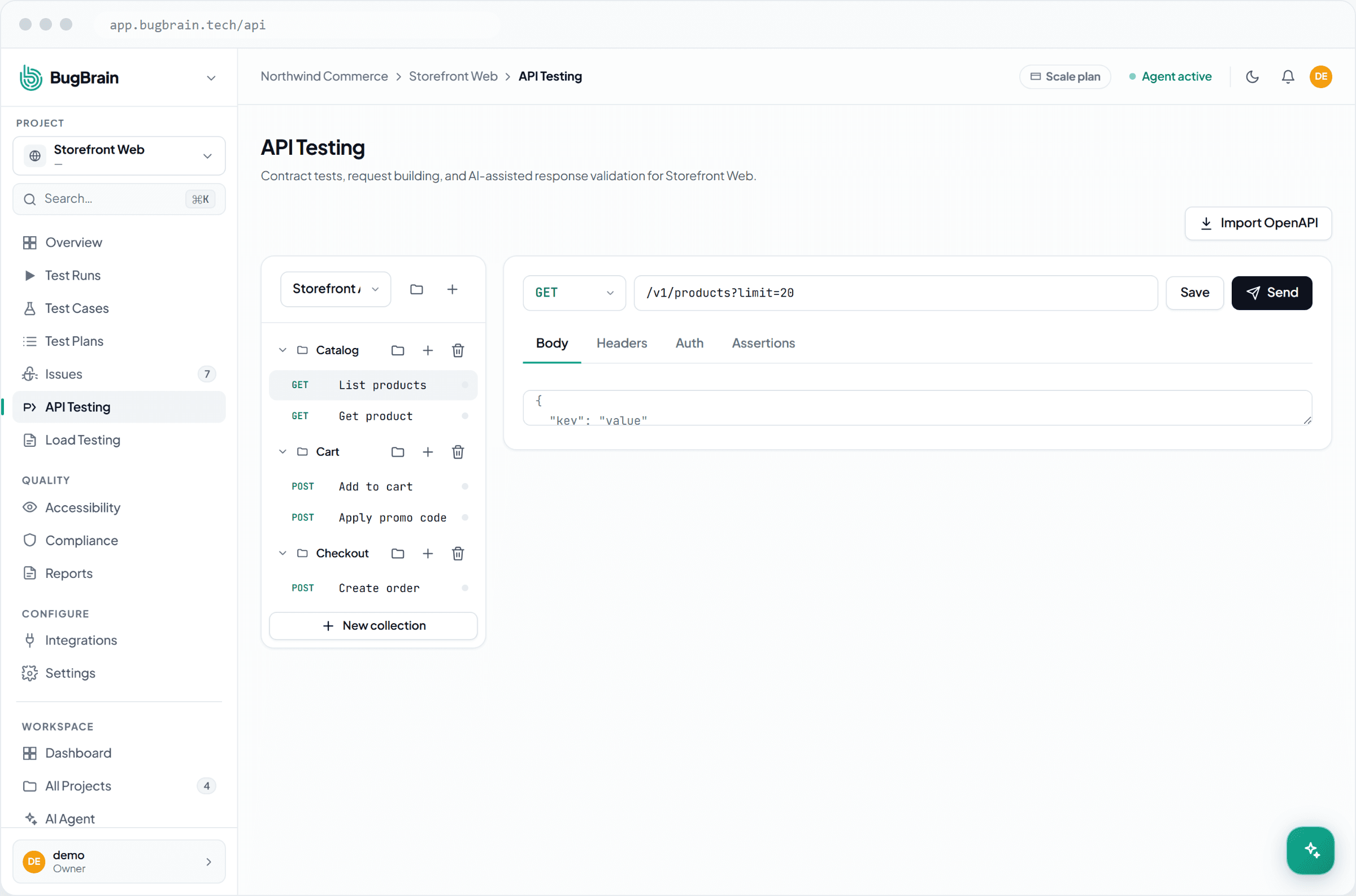 The API request builder